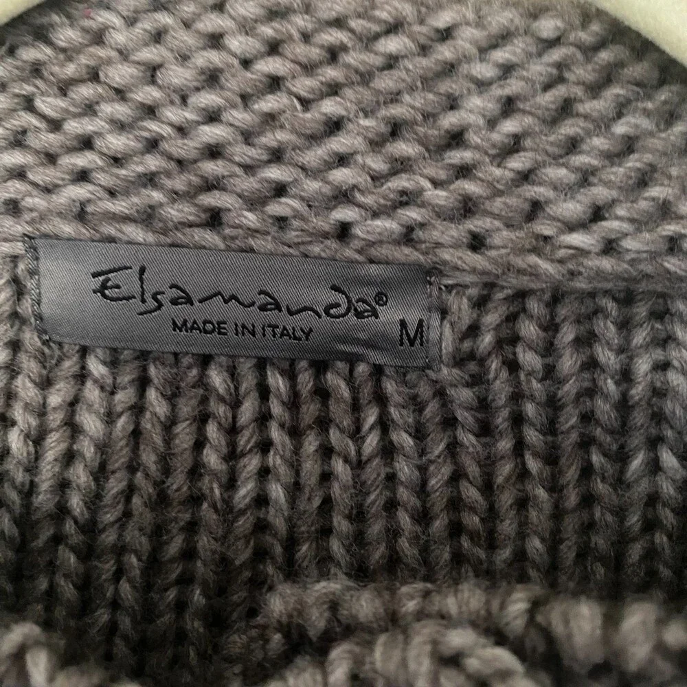 Anthropologie Elsamanda Sweater Brown Long Sleeve Knit Cardigan Sz M - Picture 11 of 12
